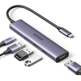 UGREEN USB C Hub, 5-in-1 USB-C Hub with 4K@60Hz HDMI, 100W Power Delivery, 3 USB-A 3.0 Data Ports, USB C Dock Adapter for MacBook Pro/Air, iPad Pro, Mac Mini, Surface, XPS, Thinkpad, Galaxy, and More | CM511/15597 |